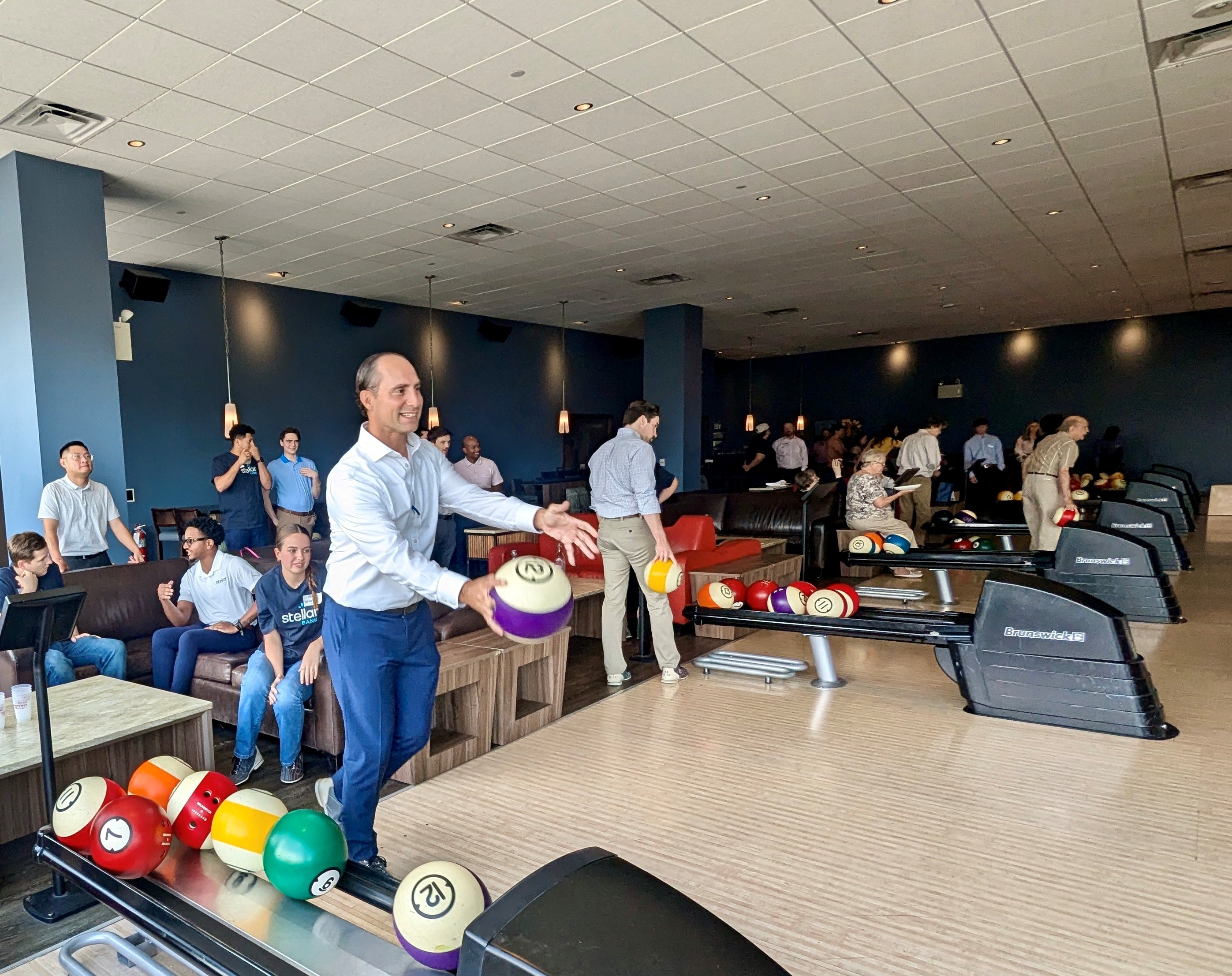 Stellar Bank CFO Paul Egge bowling