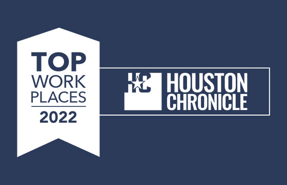 A badge from the Houston Chronicle naming Stellar Bank as one of the top places to work in 2022