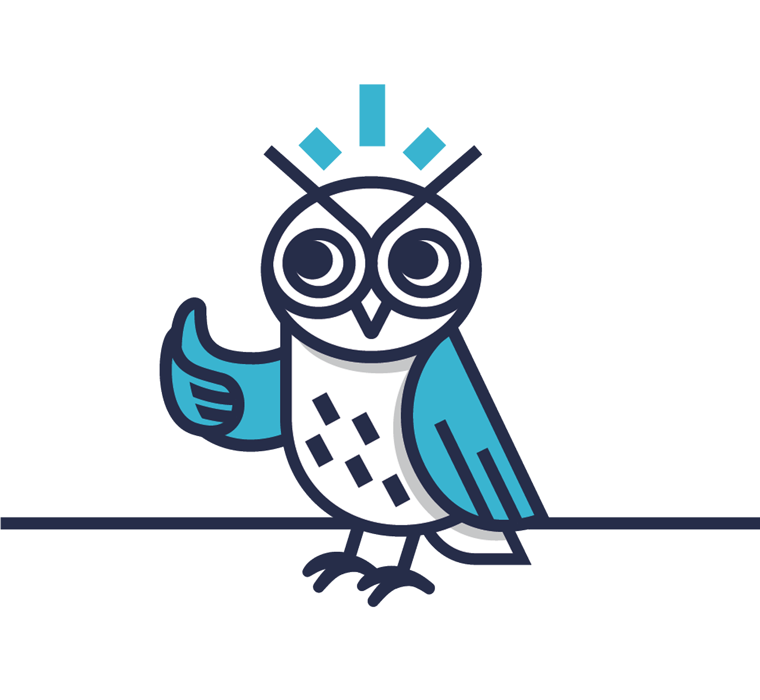 An illustrated owl giving a sign of approval